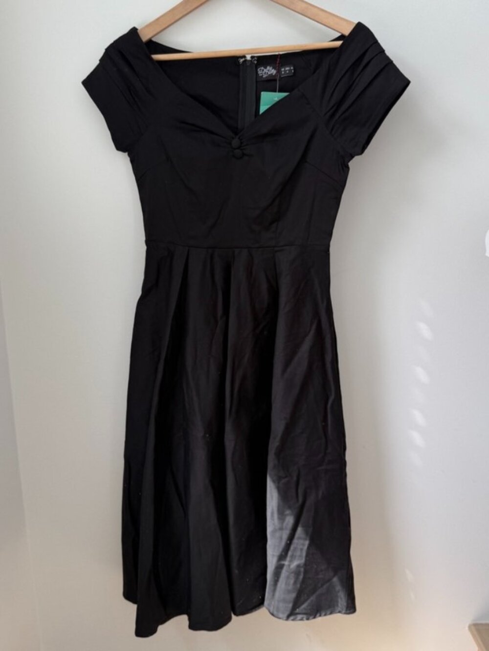 DOLLY & DOTTY Lily 1950s Rockabilly Black Swing Dress NWT Size 8 Sweetheart